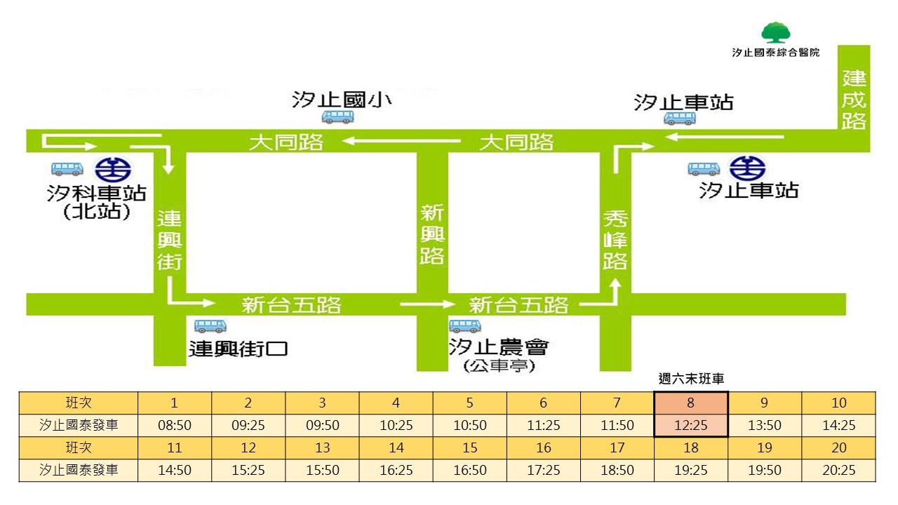 汐止社區接駁車時刻表及路線圖
